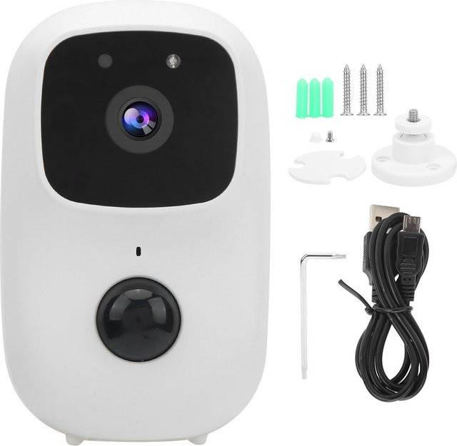GoolRC Smart Türsprechanlage mit 1080P WIFI Kamera, PIR Bewegungserkennung und IP65 Wasserdichtigkeit in Weiß - Bild 1
