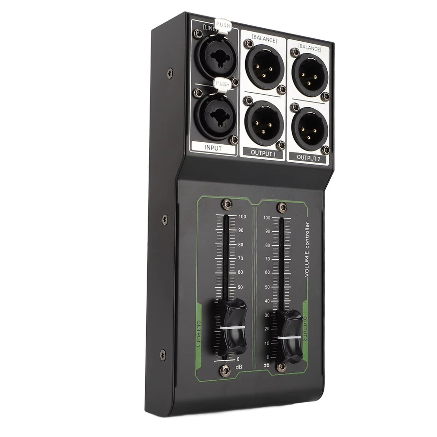 KKMOON Passiver Stereo-Lautstärkeregler aus Metall in Schwarz mit 1 Eingang und 2 Ausgängen für Studio und Heimsoundsysteme - Bild 6