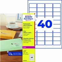 Avery Zweckform Adressetiketten QuickPEEL transparent für Laser, B/H: 45,7 x 25,4 mm, 25 Bogen - Bild 2