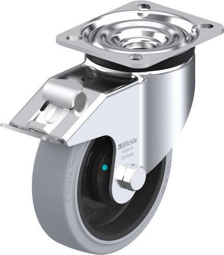 Blickle Lenkrolle LK-POEV 125KAD-1-FI-SG mit Feststeller, Farbe: Silber, Rad-Durchmesser: 125 mm, Tragfähigkeit: 250 kg - Bild 1