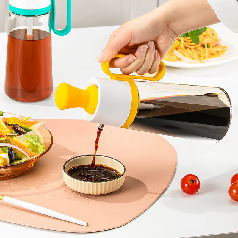 Multiyilego 2 in 1 Ölflasche mit integriertem Kochpinsel in Grün zum Backen und Grillen - Bild 2