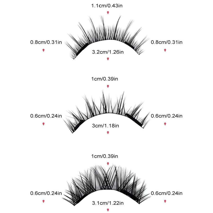 MAGEFY Magnetische Wimpern, 3 Paar, Natürlich, mit Applikator - Bild 2