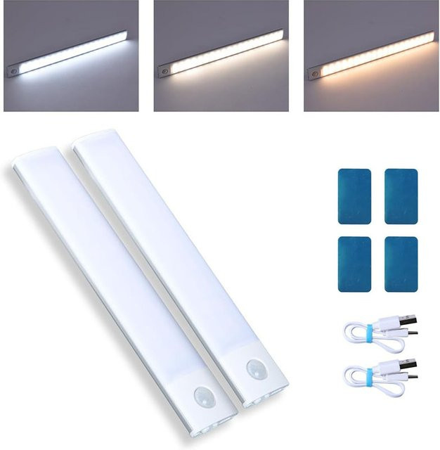 VENUSWING LED Schrankbeleuchtung mit Bewegungsmelder und Infrarotsensor, USB wiederaufladbar, Weiß - Bild 1