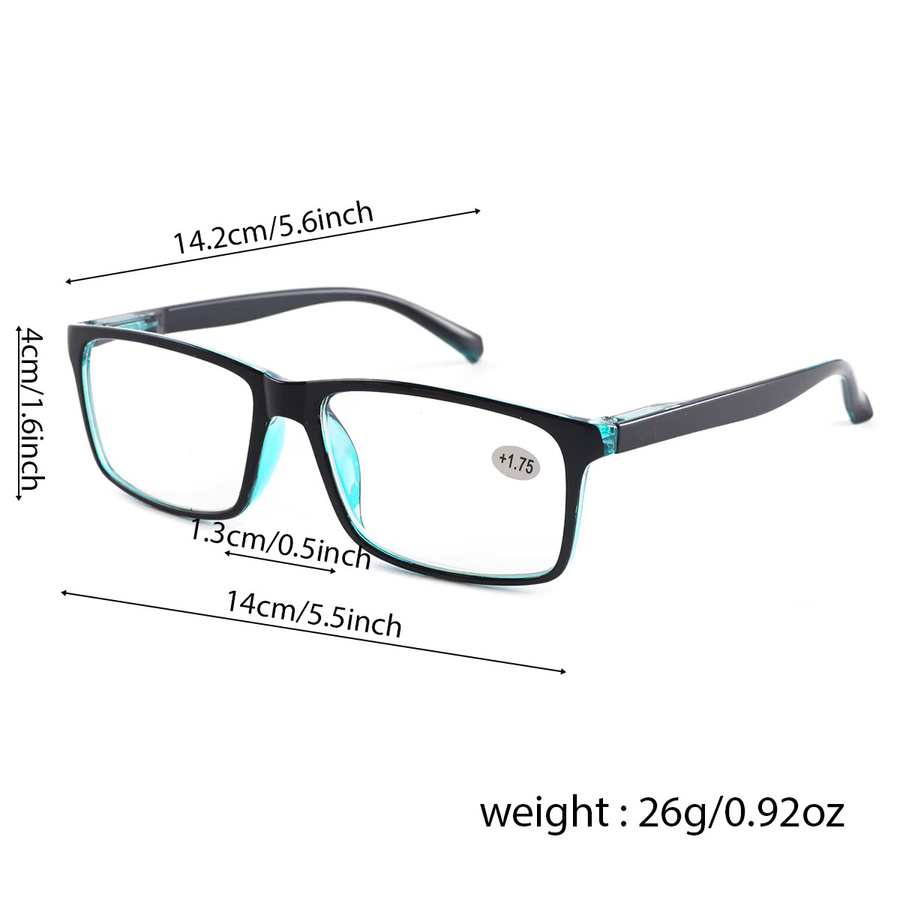 Herren-Lesebrille, quadratisch, Vollrand, Kunststoff, schwarz, blau - Bild 2