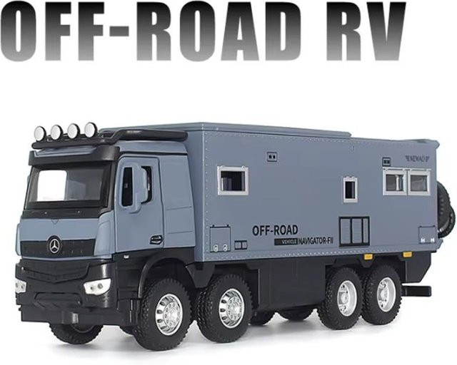 NOMADISMs Arocs Unimog Wohnmobil, Modell, 1:24, Metall, Blau, mit Licht und Sound - Bild 1