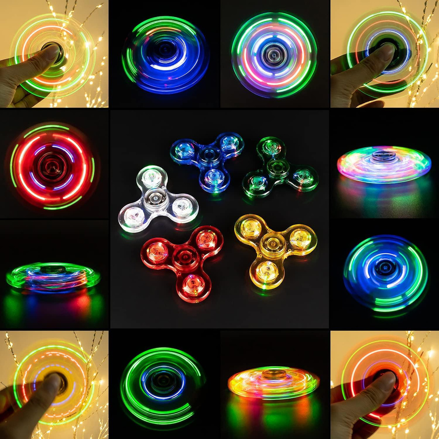 Yiran toy LED-Licht Fidget Spinner Finger-Spielzeug rosa - Bild 4