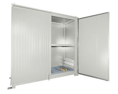Isolierter Regalcontainer BAUER CEH 29-2 IBC aus Stahl mit Doppelflügeltor in Weiß, B/T/H: 322,0 x 150,0 x 351,0 cm - Bild 1