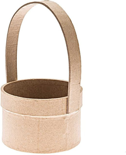 Rico Design Pappmaché Korb mit Henkel natur B/T/H: 9,5 x 9,5 x 17 cm - Bild 1