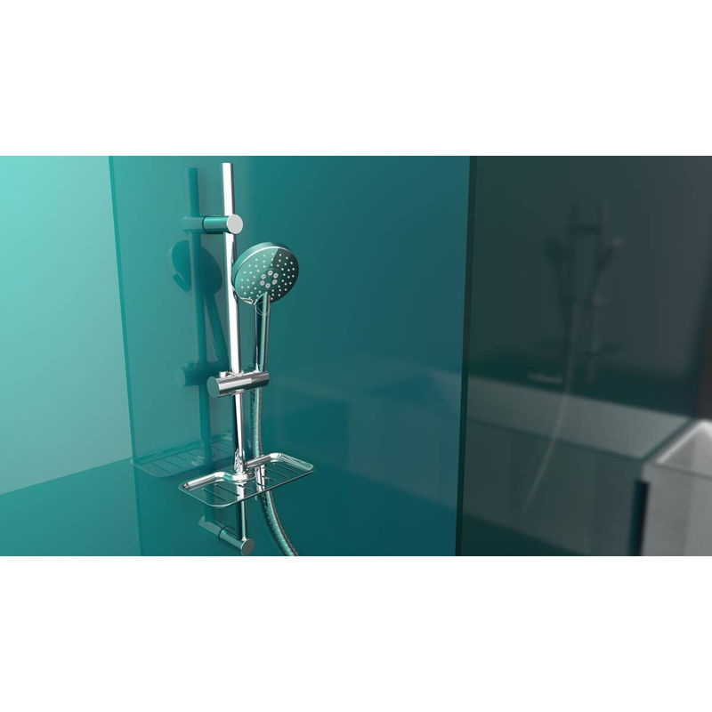 Eisl Brausegarnitur Rimini Chrom Silber, Wandmontage, höhenverstellbar, B: 24 cm, H: 70 cm, T: 10 cm, D: 12 cm - Bild 2