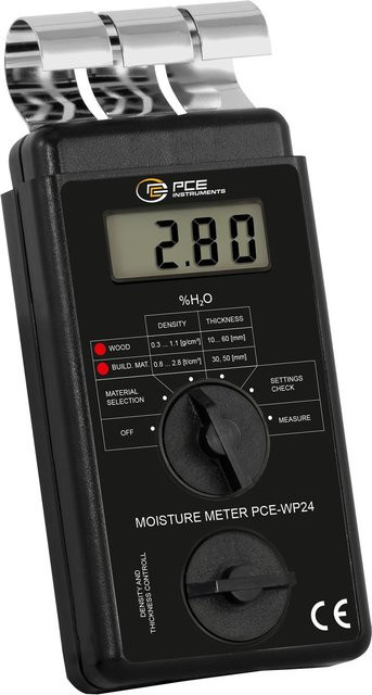 PCE Instruments Feuchtemessgerät für Baustoffe und Holz PCE-WP24 in Schwarz - Bild 1