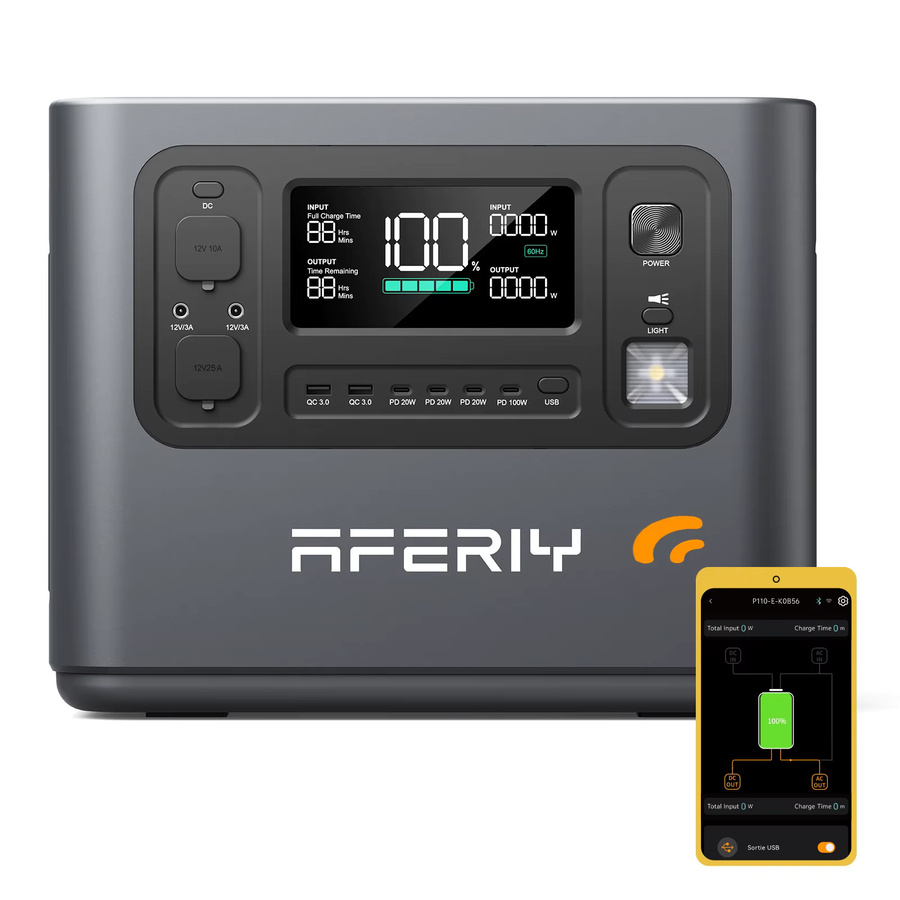 AFERIY P280 Tragbare Powerstation mit 2048Wh Kapazität, 2800W Leistung und LFP-Batterie für Zuhause und Outdoor-Camping, App-Steuerung - Bild 4