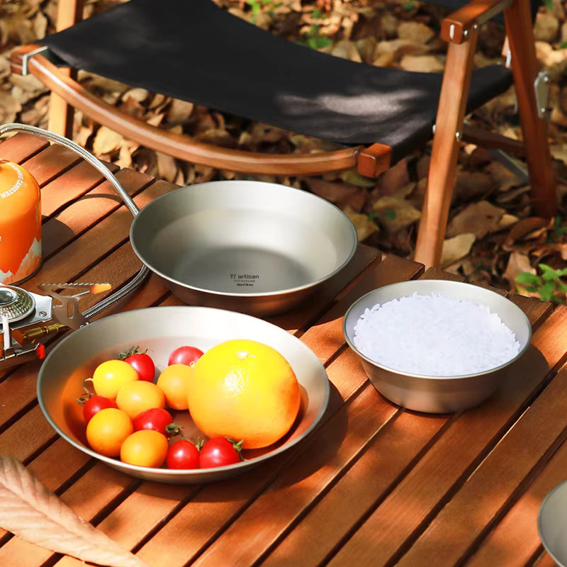 Tiartisan Titan Camping Geschirr Set aus Metall für Outdoor und Wandern, ultraleicht und stapelbar - Bild 3