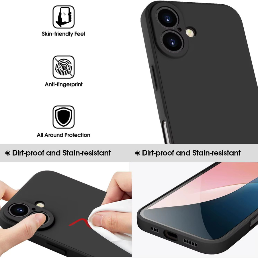 Ricestate Flüssige Silikonhülle für iPhone 11 bis iPhone 17 Pro Max, stoßfeste Soft Schutzhülle, Farbe: Schwarz - Bild 2