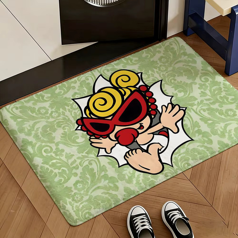 H-hysteric Mini-Bodenmatte aus weichem Flanell in Weiß und Grün, rutschfeste und saugfähige Teppichmatte für Badezimmer und Schlafzimmer, B/T: 60 x 40 cm - Bild 2