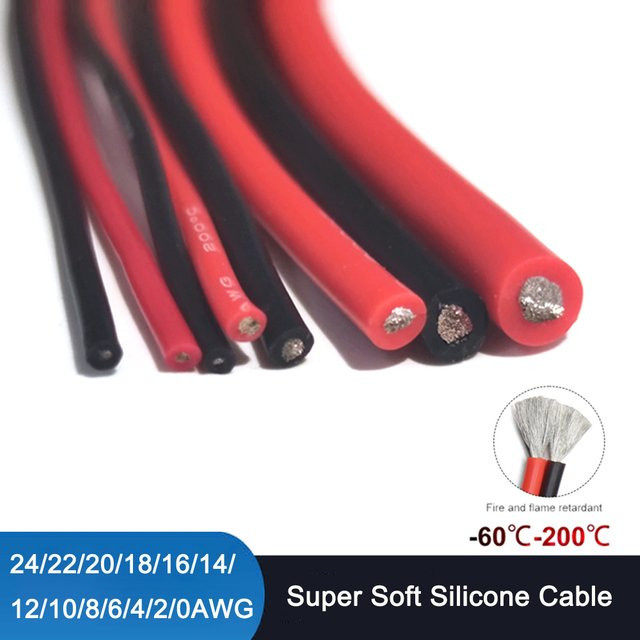 TAKORI Superflexibler Silikondraht Rot, Hitzebeständiger Elektrodraht aus verzinntem Kupfer, Single Core - Bild 1