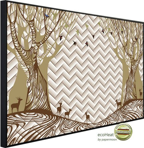 papermoon EcoHeat Infrarotheizung mit Waldmuster in Bunt, Matt-Effekt, mit App-Steuerung und WLAN - Bild 1