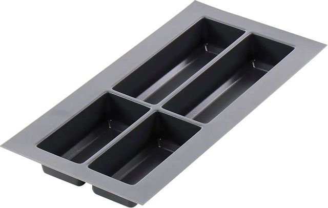 Agoform Besteckeinsatz Classico aus Kunststoff in Schiefergrau, B/T/H: 49,0 x 24,0 x 5,05 cm - Bild 1