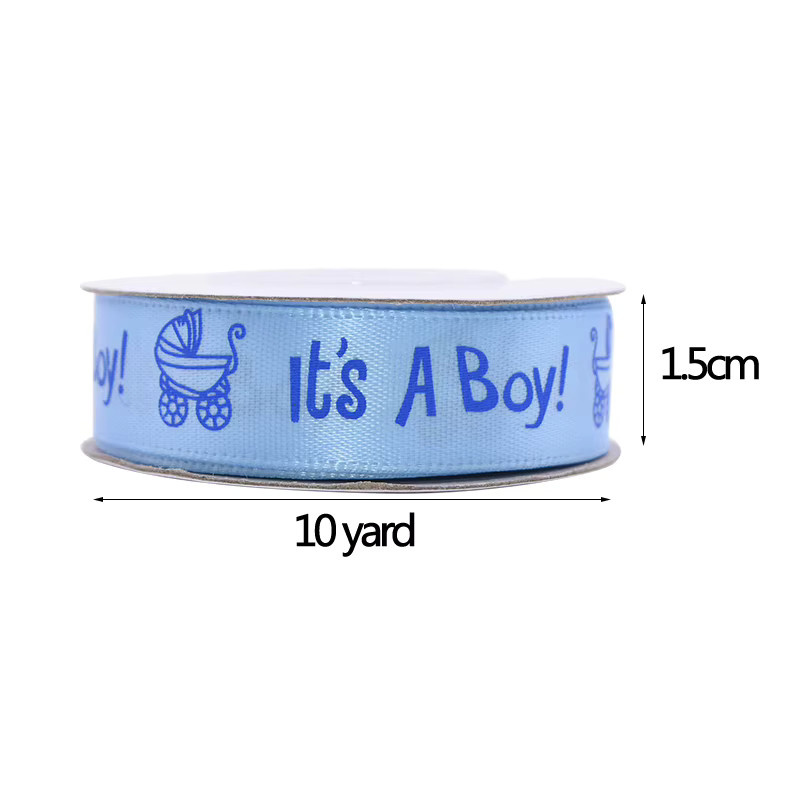 ZQCXLD Geschenkband Set in Rosa und Blau für Babyparty und Geschlechtsenthüllung, 10 Yards Textilband zur Dekoration von Kindergeburtstagen - Bild 2