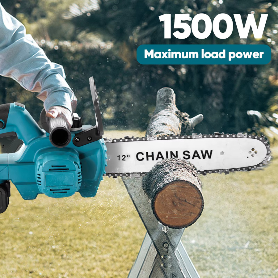 TKKEACE Kabellose bürstenlose Kettensäge mit 1500W und 12 Zoll, Blau, inklusive Akku - Bild 6