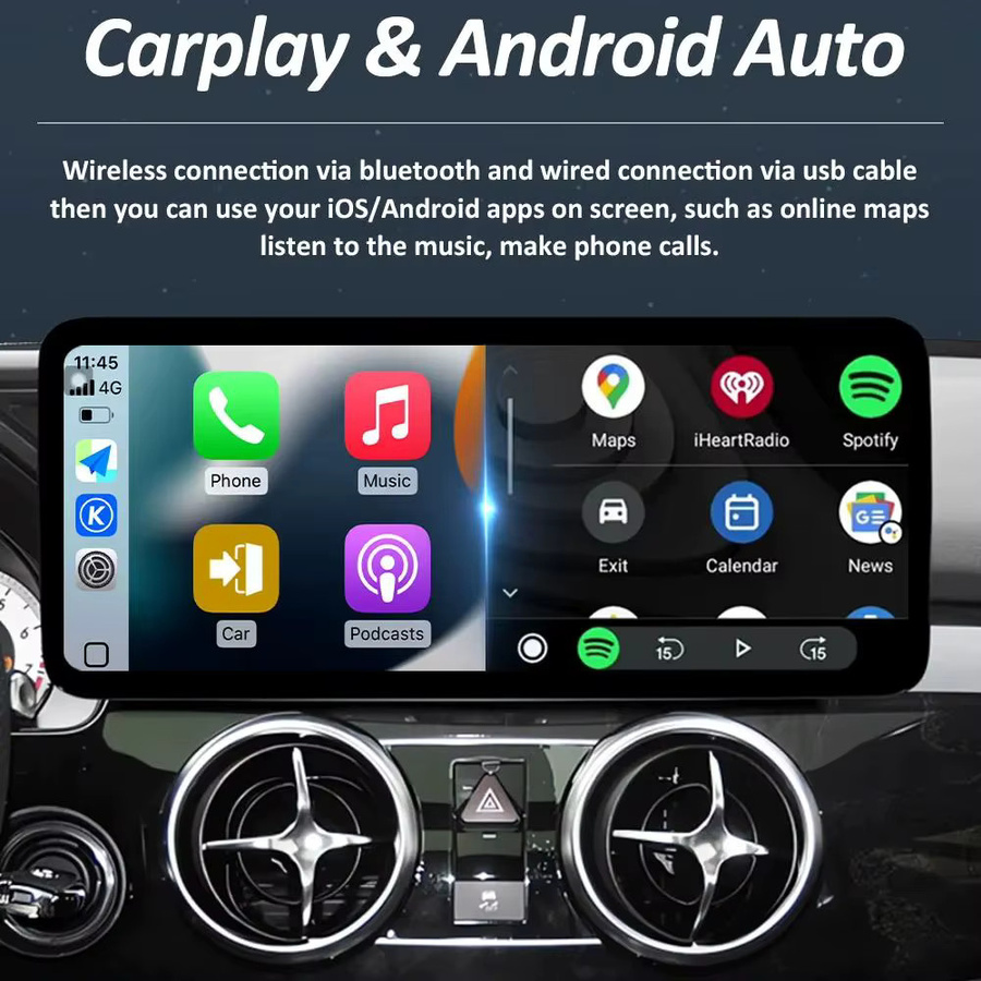 LIARO-NAVI Multimedia Video Player für Mercedes Benz C-Klasse W204 (2008-2010) mit Android System, Carplay, 2,5D Bildschirm, WiFi, GPS, 4G und Bluetooth in Schwarz - Bild 3