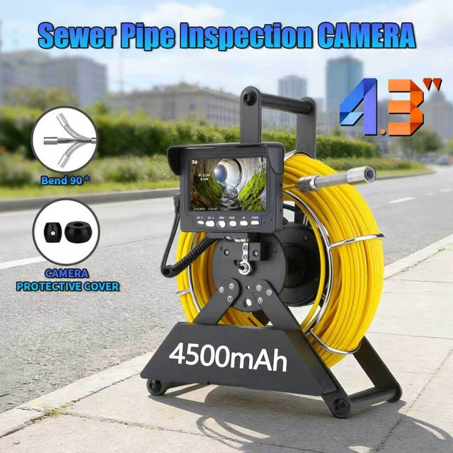GAMWATER HD Kanalinspektionskamera mit 4,3-Zoll-Display, DVR und 16GB Speicher, IP68 wasserdichte Rohrleitungs-Endoskopkamera mit 4500mAh Akku für 6 Stunden Laufzeit - Bild 1