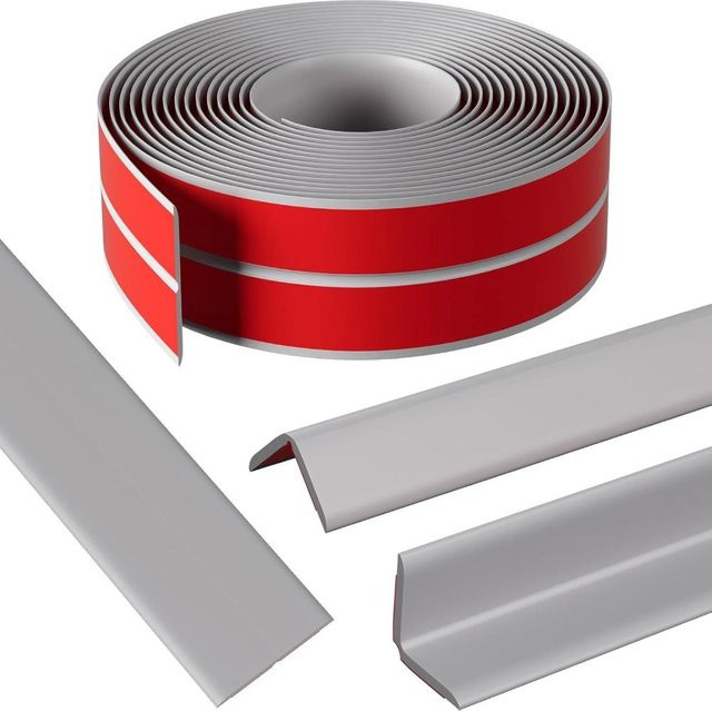 DGfuming Selbstklebende Eckleiste Flexible Dichtungsleiste aus PVC in Grau, Breite: 5 cm, Länge: 3 m - Bild 1