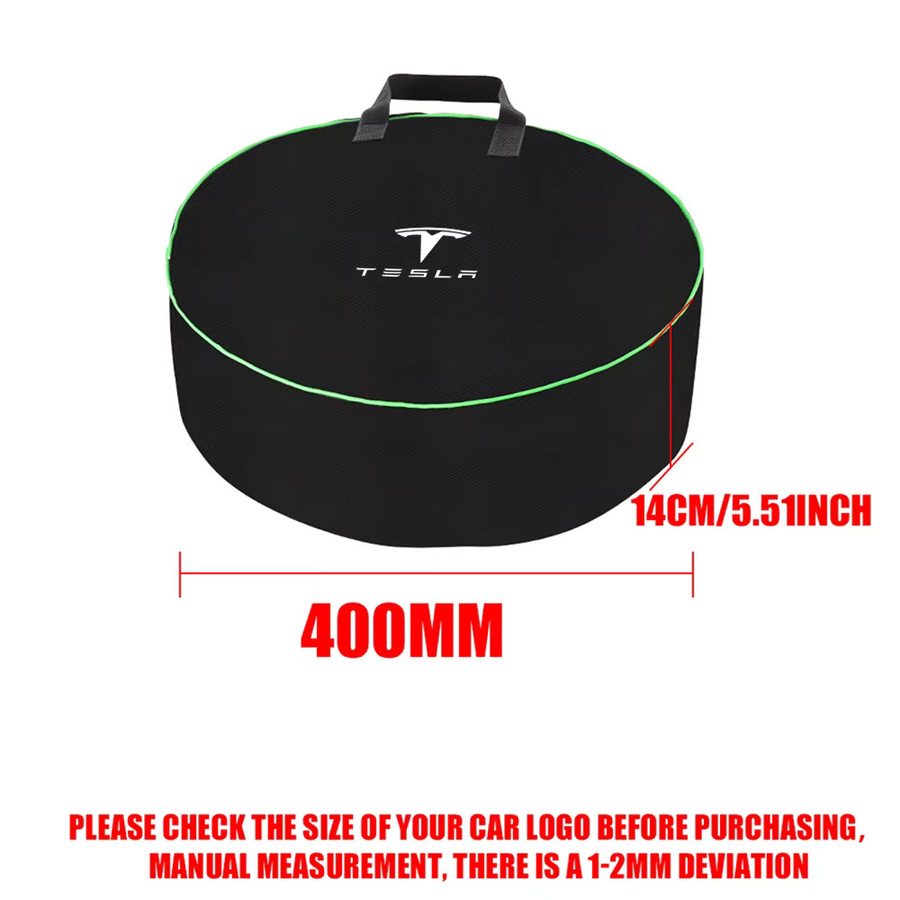 Tesla Auto-Ladekabel-Aufbewahrungsbox und Organizer-Tasche für Model 3, Model S, Model X, Model Y und Roadster in Schwarz oder Orange - Bild 5