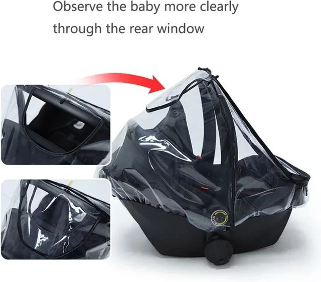 J15U Regenschutz für Kinderwagen und Babyautos aus transparentem EVA-Material - Bild 1