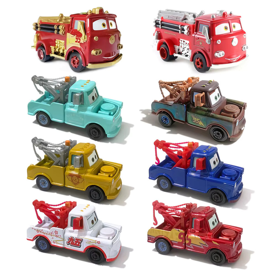 TAKARA TOMY Disney Pixar Cars Mater Feuerwehr-LKW, Modellauto, 1:55, Metall - Bild 3