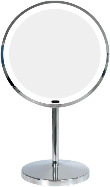 Euroshowers LED Kosmetikspiegel in Chrom mit 5x Vergrößerung und USB-Anschluss, Durchmesser: 33,5 cm - Bild 1