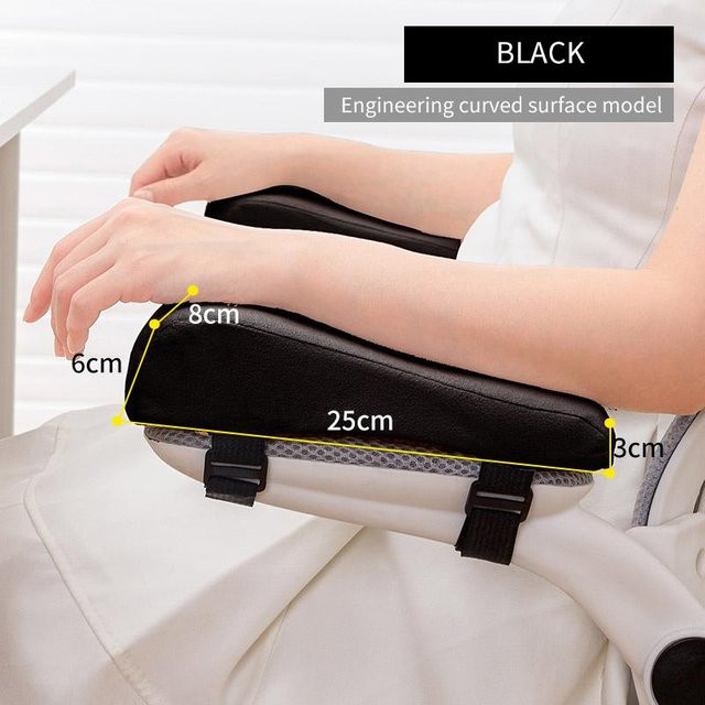 Yiran bag 1 Paar Schaumstoff Ellenbogenkissen in Grau für Bürostühle mit abnehmbarem Samtbezug und ergonomischer Konturierung - Bild 1