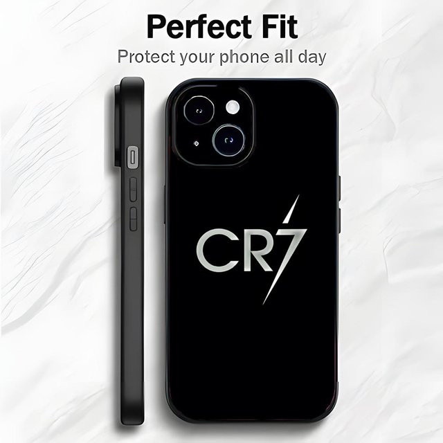 Handyhülle Fußballstar CR7 Cristiano Ronaldo für iPhone 16 15 14 13 Pro Max in Schwarz - Bild 1