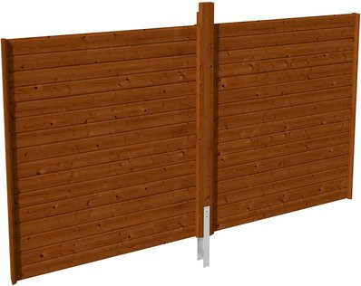 SKANHOLZ Carport-Rückwand Profilschalung aus Fichte in Nussbaum Braun, B: 363 cm, H: 200 cm, T: 12 cm - Bild 1