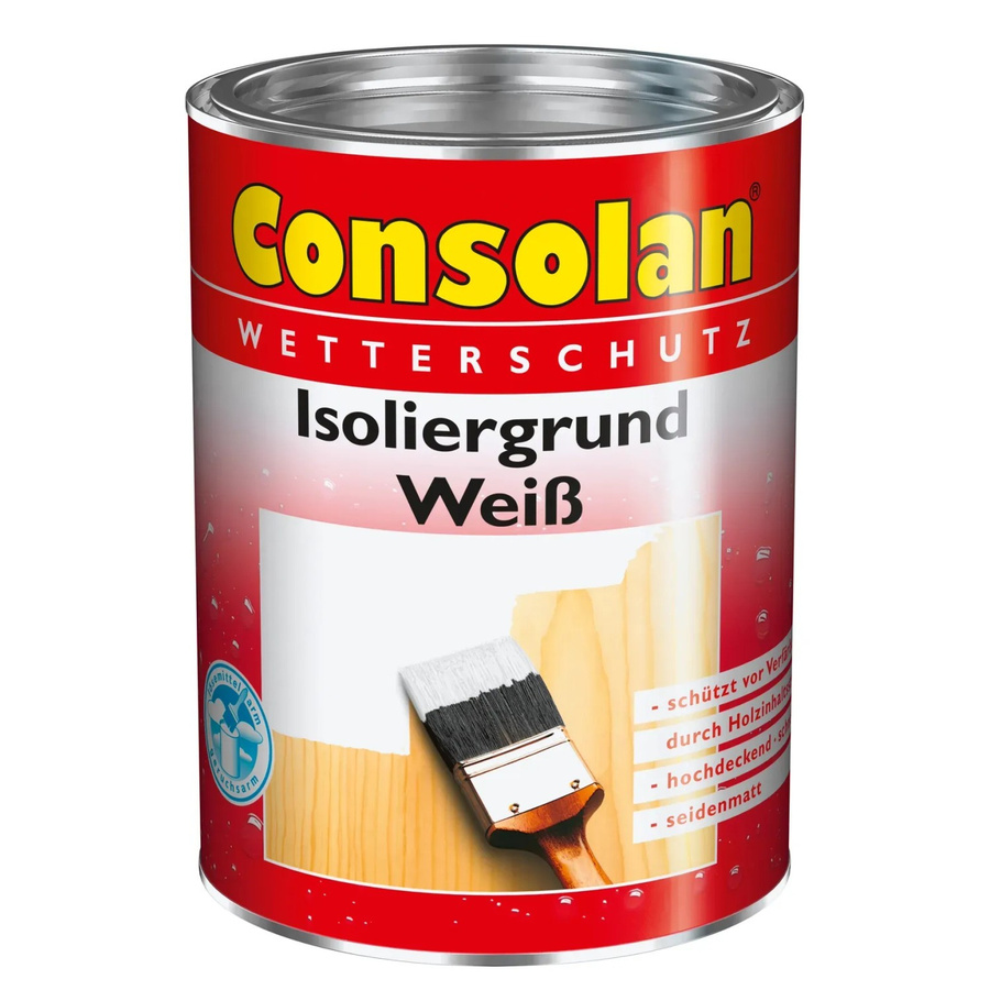Consolan Isoliergrund für Holz in Weiß, seidenmatt, 2,5 l - Bild 2