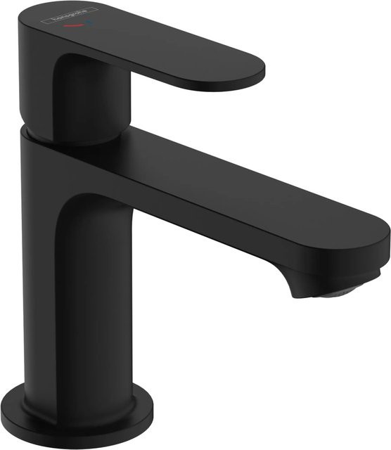Hansgrohe Waschtisch-Einhebelmischer Rebris S 80 in Mattschwarz mit Pop-up-Abfluss und wassersparender Technologie - Bild 1