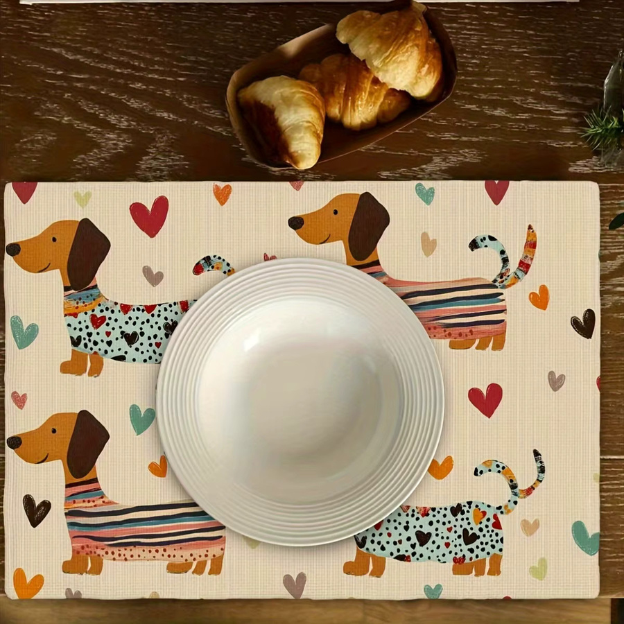VIKAMA Herzförmige Tischsets für Welpen, langlebige Küchenuntersetzer und Kaffeuntersetzer zur Heimdekoration - Bild 2
