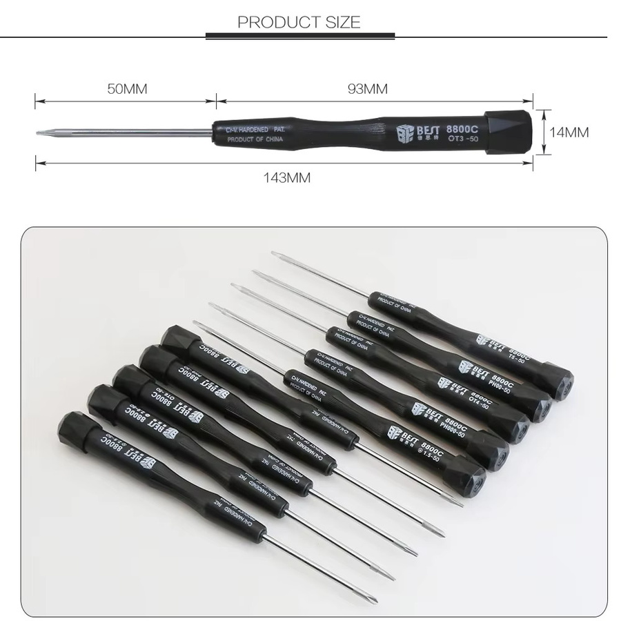 BES 10-in-1 Präzisions-Schraubendreher-Set mit Petalobe, Torx, Schlitz, Kreuzschlitz und Y-Typ Bits für Handy, Uhren und Computer-Reparaturen - Bild 2
