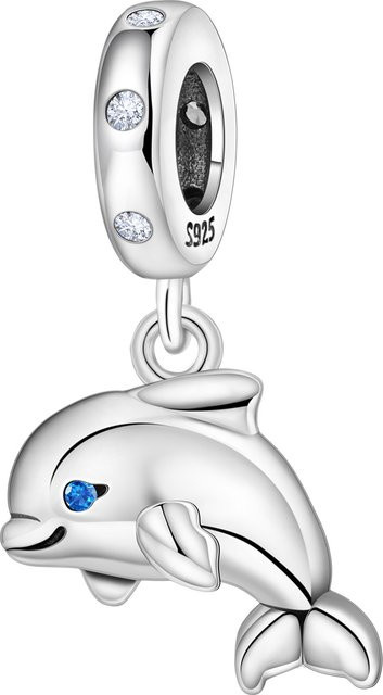 PANPOKI Delfin Charms Perlen Anhänger, 925 Silber, Unisex - Bild 1