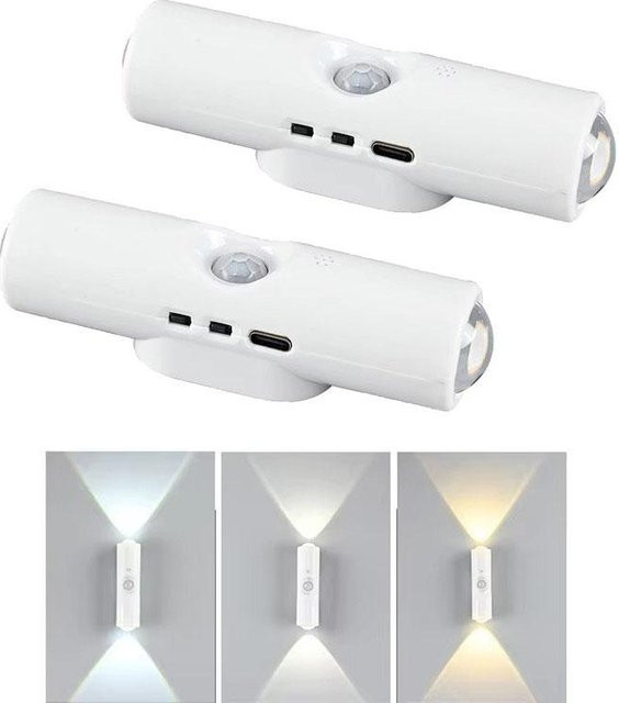 Meiteai-Home Magnetisches LED-Nachtlicht mit Bewegungssensor, Wiederaufladbare RGB-Wandleuchte in Weiß für Schlafzimmer, Badezimmer und Garten - Bild 1