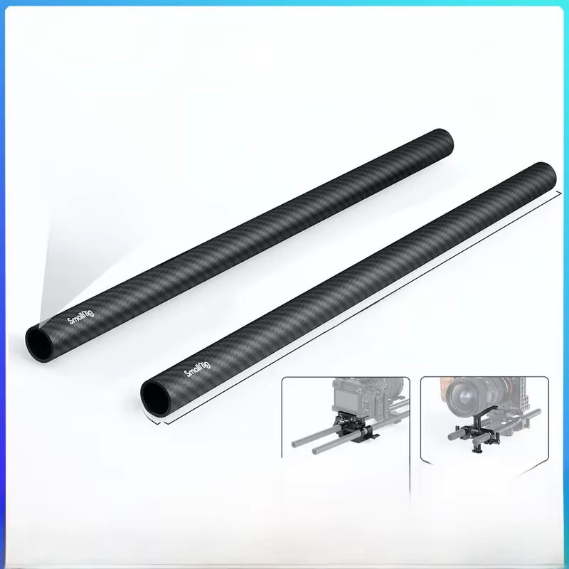 SmallRig 15 mm Kohlefaserstange Set in Schwarz für Stabunterstützungssysteme, 2er Pack - Bild 1