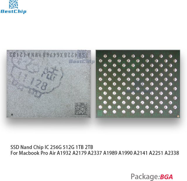 BestChip Original SSD Nand Chip IC für Macbook Pro Air A1932 A2179 A2337 A1989 A1990 A2141 A2251 A2338 in den Kapazitäten 256GB, 512GB, 1TB und 2TB - Bild 1