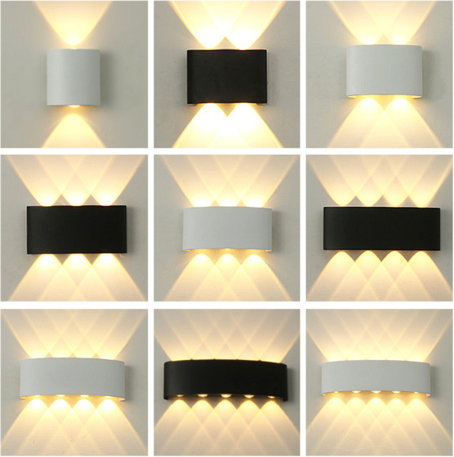 CYLRDXK Up and Down LED-Wandleuchte aus Aluminium in Schwarz, wasserdicht IP65 für Innen und Außen - Bild 1