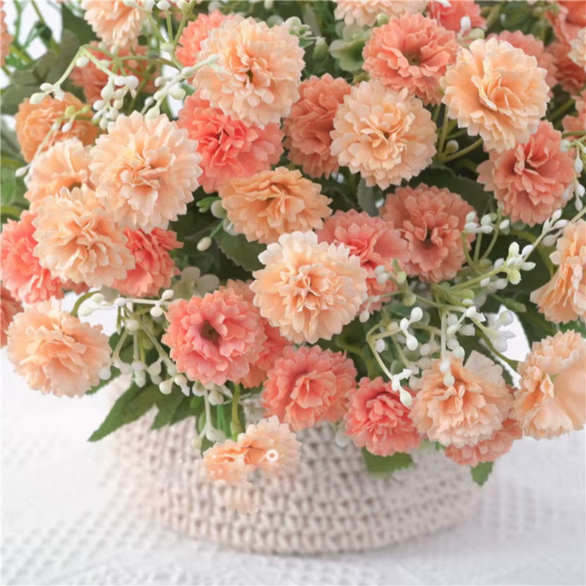 Künstliche Hortensie von XIAOYINMO in Orange aus Seidenmaterial für Hochzeiten, Festivals und die Dekoration in deiner Vase - Bild 2
