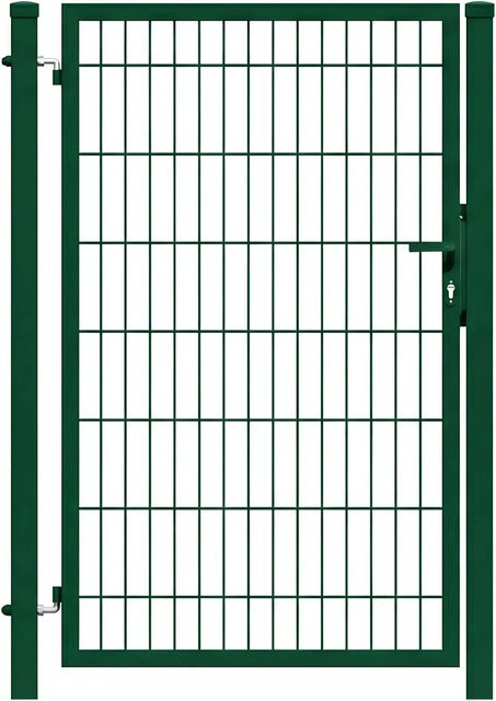 GEWA Gartentor Economy Einflügelig Doppelstabmattentor aus Stahl in Moosgrün, B: 100 cm, H: 120 cm - Bild 1