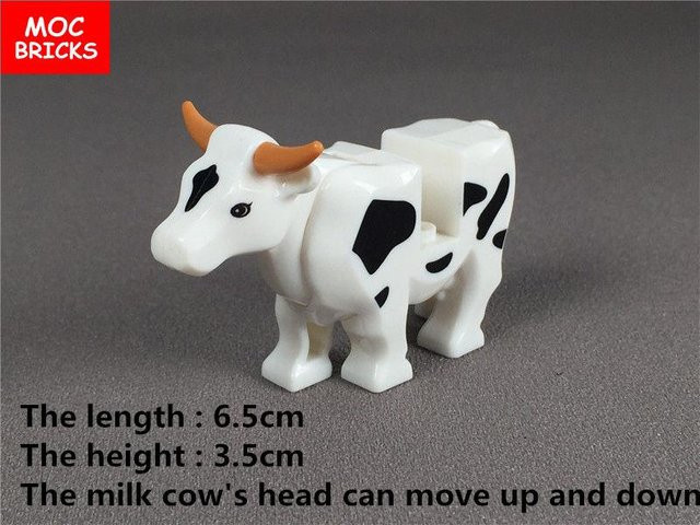 MOC Steine Tier Milch Kuh Rinderfarm, Bausteine Figuren, 5-teiliges Set, ab 6 Jahren - Bild 1