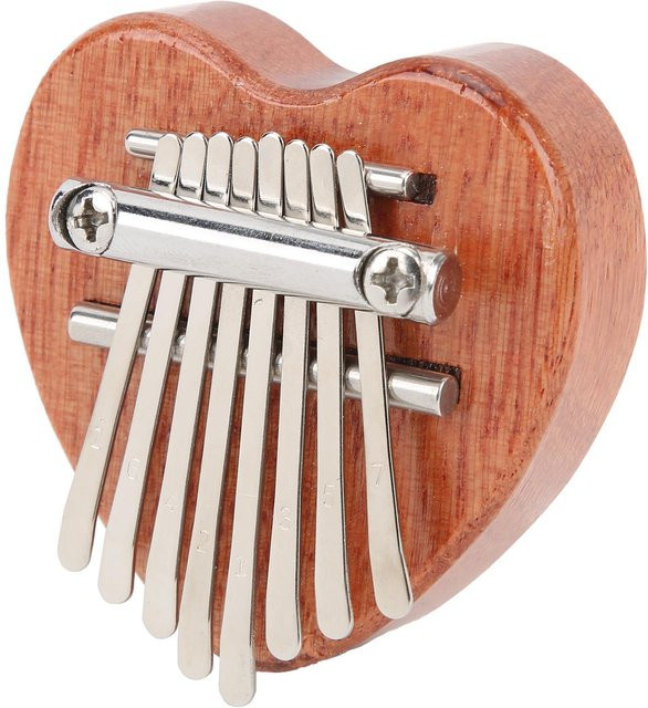 CosyHome Herzförmiges Daumenklavier, 8-Ton-Mahagoni-Tasteninstrument, brown - Bild 1