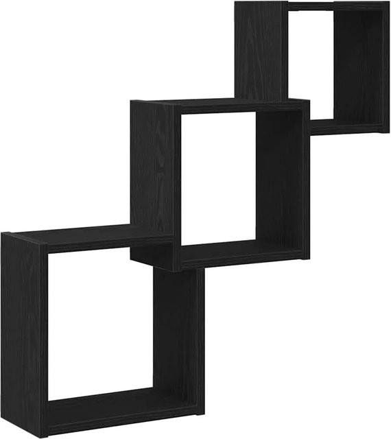 vidaXL Würfelregal in Schwarz und Eichen-Optik aus Holzwerkstoff, B/T/H: 68 x 15 x 68 cm - Bild 1