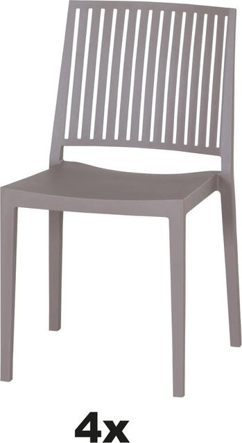 Siena Garden Stapelstuhl-Set Lane 4-teilig in Taupe aus Polypropylen und Glasfaser - Bild 1