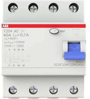 ABB F204A-40/0,1L FI-Schutzschalter RCD 40A 400V Weiß - Bild 1