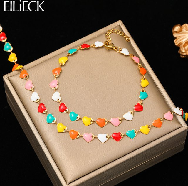 Eilieck Schmuck-Set Halskette und Armband, Edelstahl, Bunt, Damen - Bild 1
